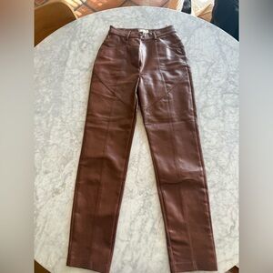 Wilfred Brown Leather Pants